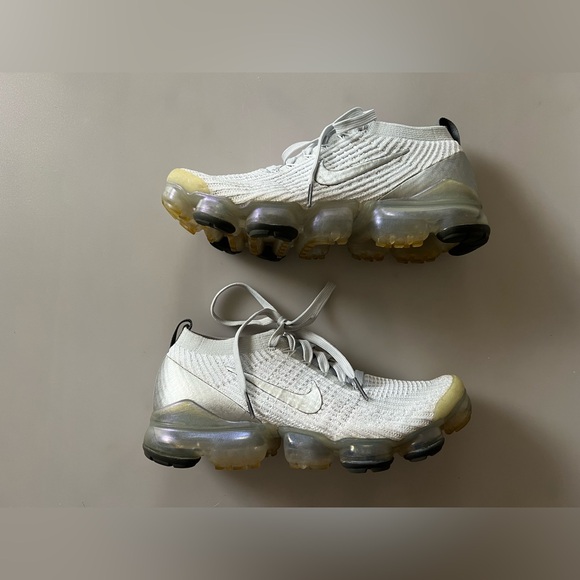 Nike Air Vapormax Flyknit 3 White Metallic Silver Platinum Sneakers. Size 8.5M - Picture 10 of 14
